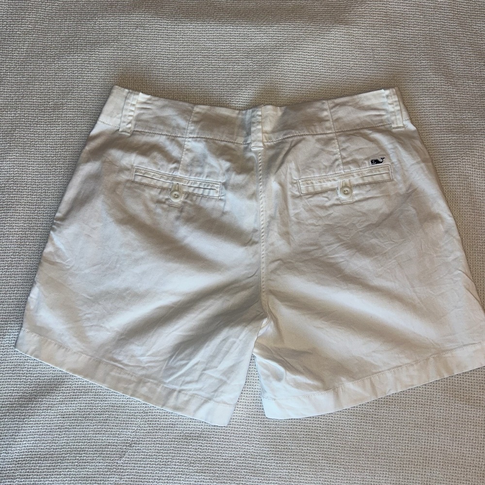 Vineyard Vines Womens White Chino Shorts Size 8 White Classic Whale Preppy - Picture 5 of 7